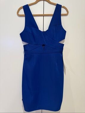 BCBGMaxAzria Royal Blue Cutout Bodycon Mini Dress
